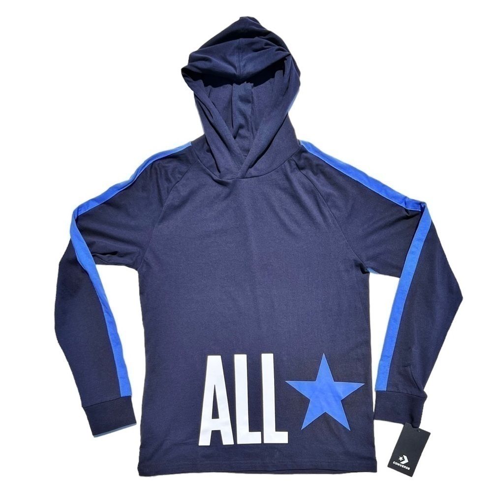 Converse Hooded Long Sleeve T-shirt Boys XL Blue All Star Cotton New NWT - Picture 6 of 6